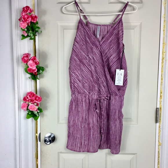 icon apparel Pants - Icon Apparel Romper Purple Striped Brand New